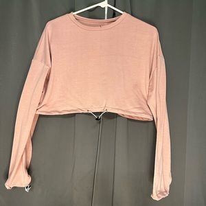 Halara pink long sleeve cropped shirt XL